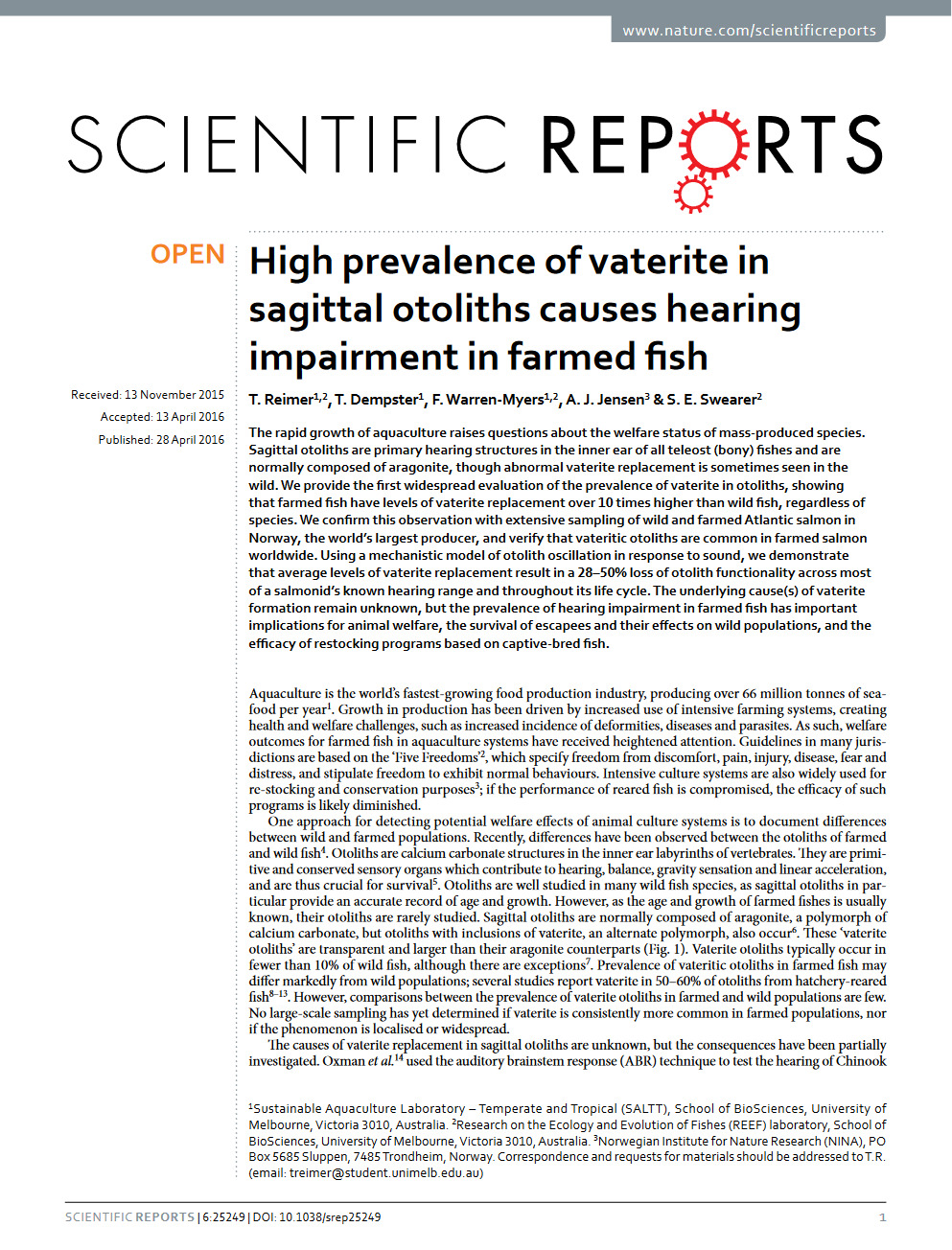 Scientific Reports snapshot